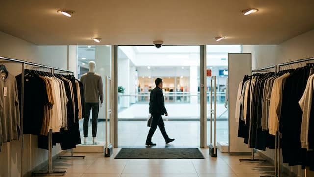 Подсчёт посетителей в магазине одежды